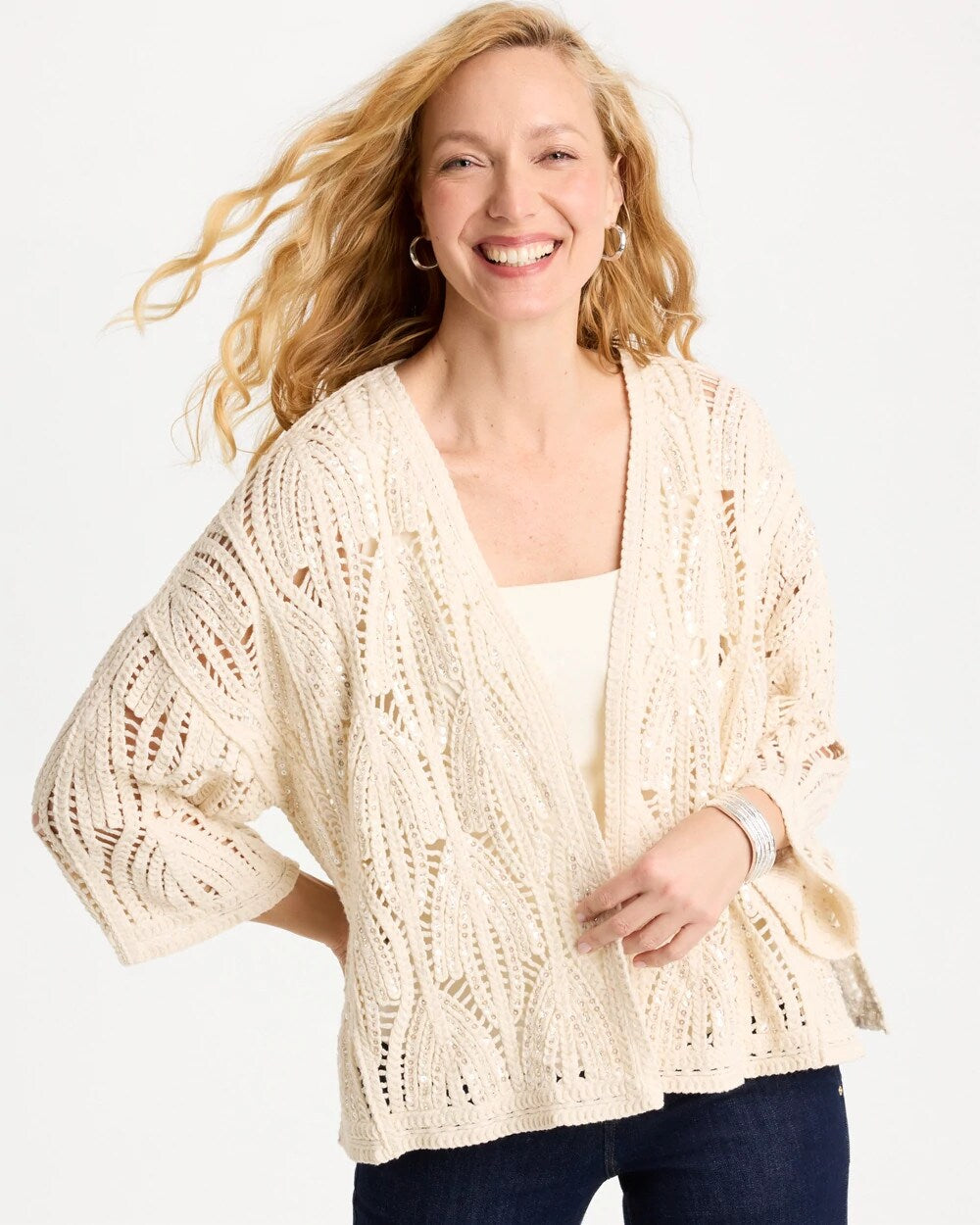 Sequin Crochet Kimono