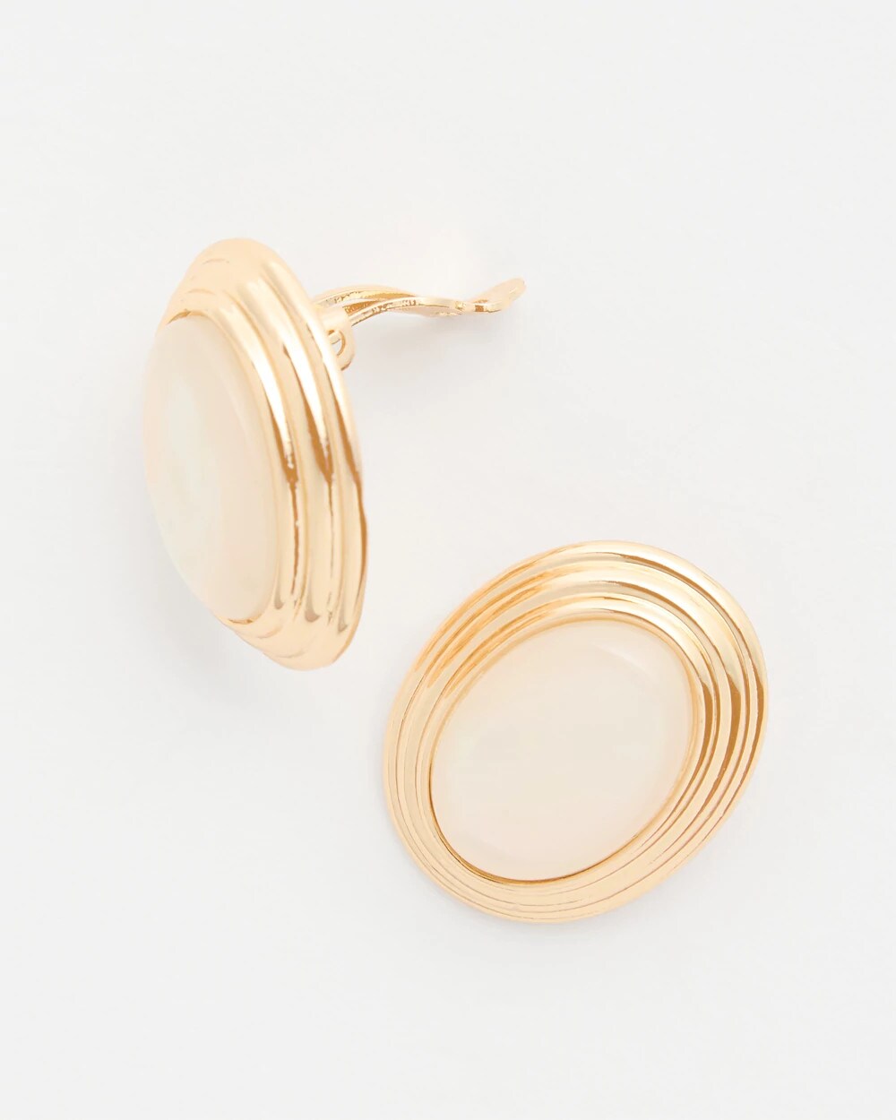 Neutral Cab Clip-On Earrings
