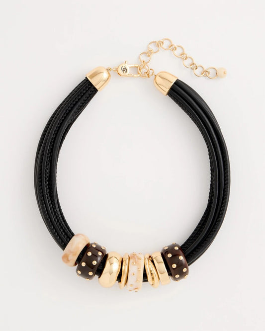 Embellished Rings Corded Necklace
