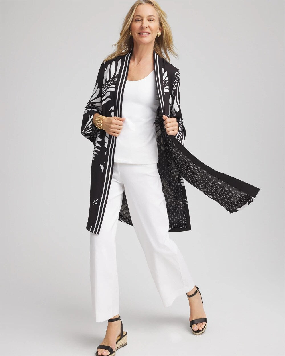 Tie-Front Long Kimono