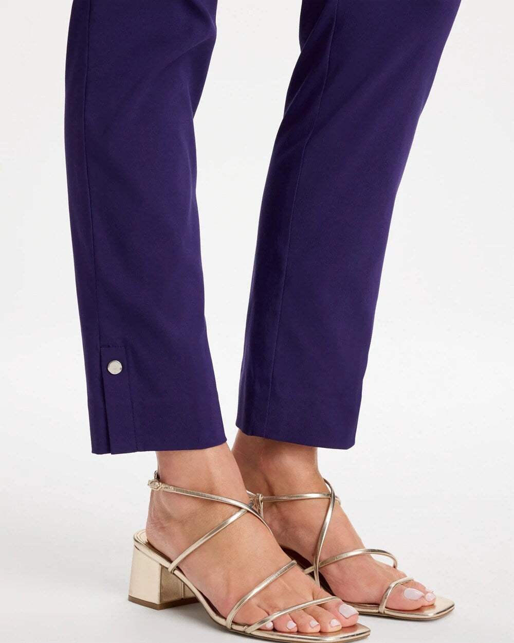 Brigitte Slim Button Hem Pants
