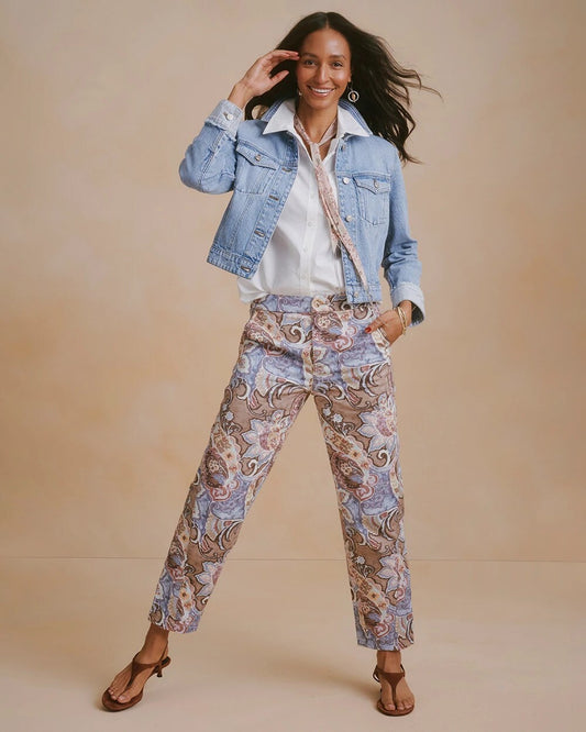 Printed Boyfriend Chino Pants