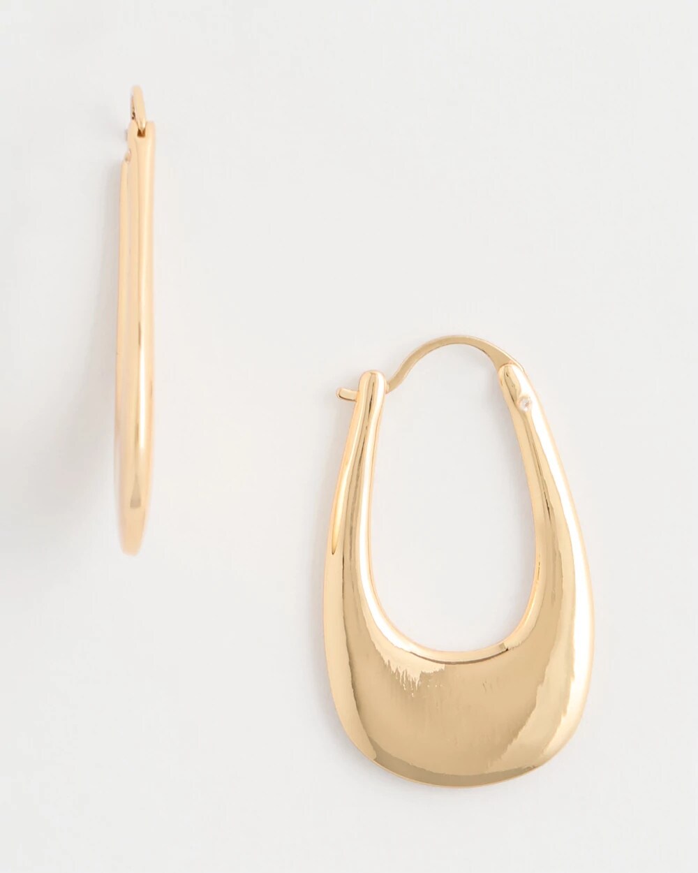 Goldtone Front To Back Hoop Earrings