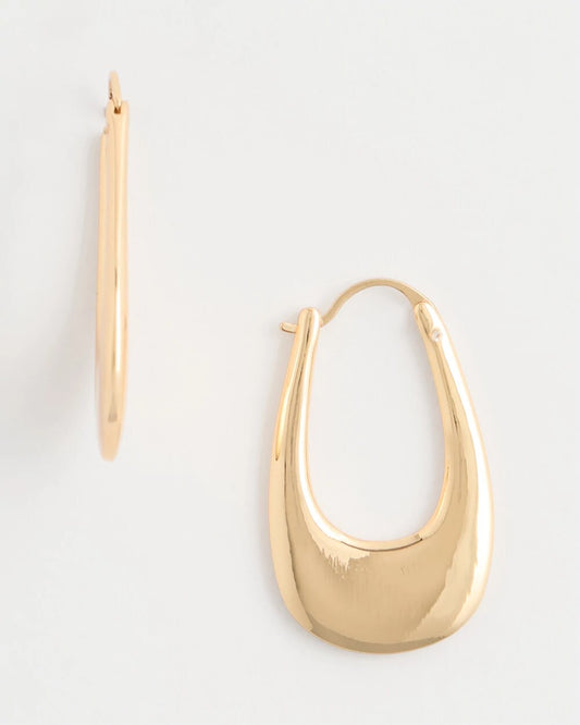Goldtone Front To Back Hoop Earrings