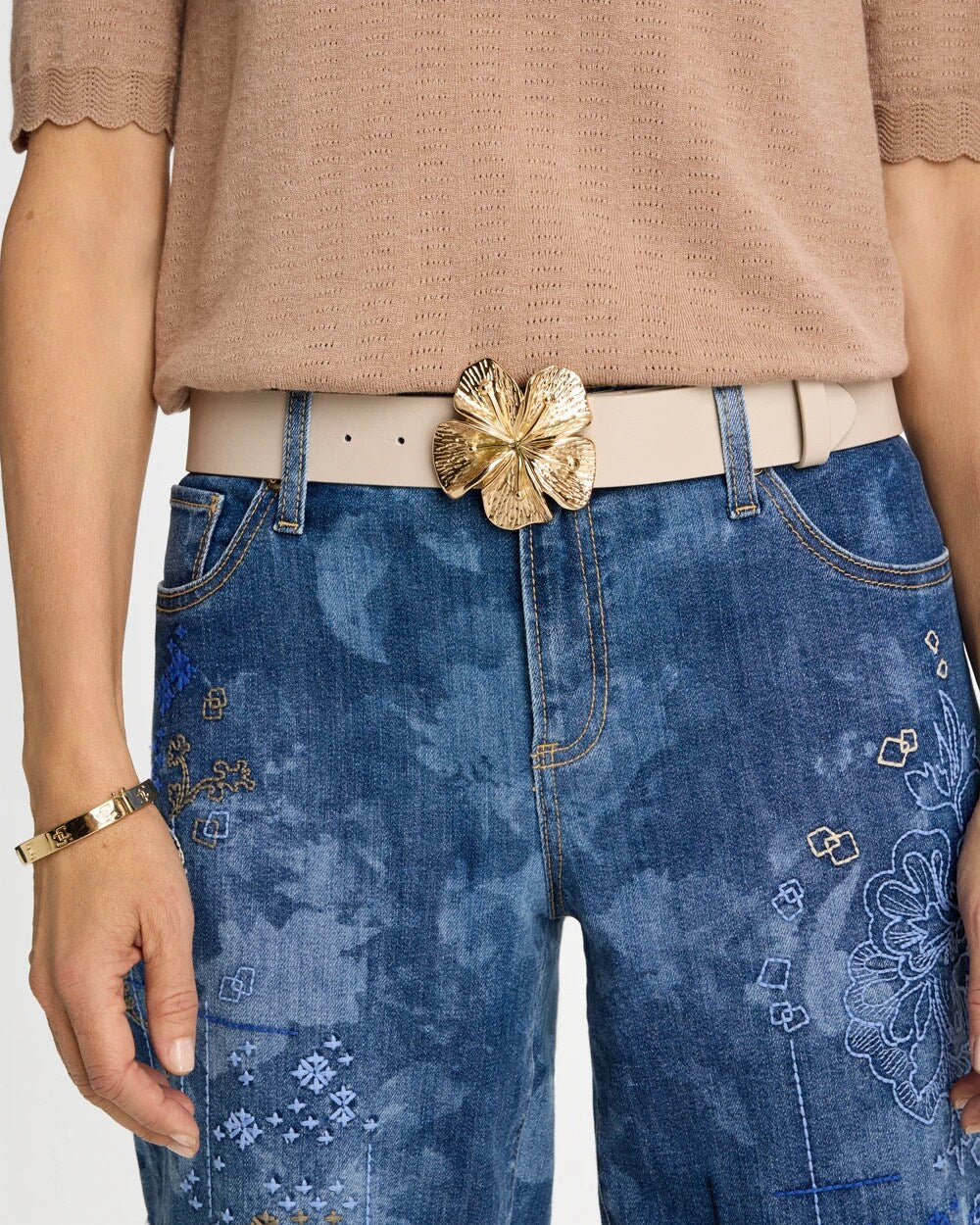 Floral Buckle Trouser Belt
