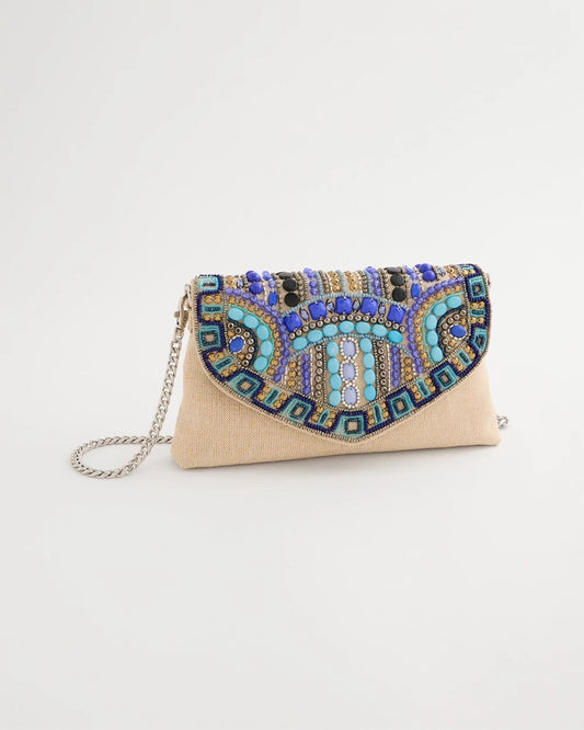 Beaded Canvas Clutch