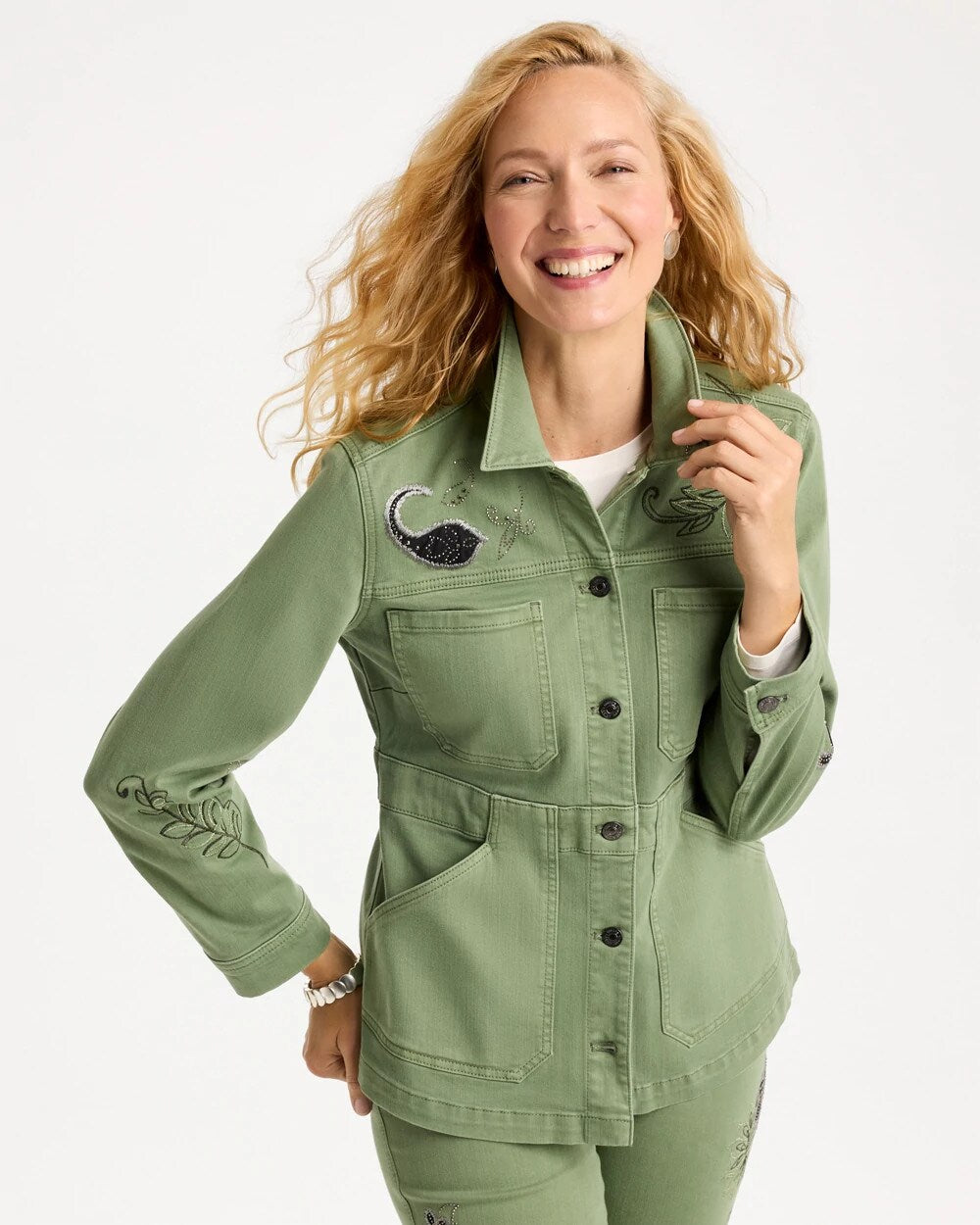Embellished Utility Field Jacket