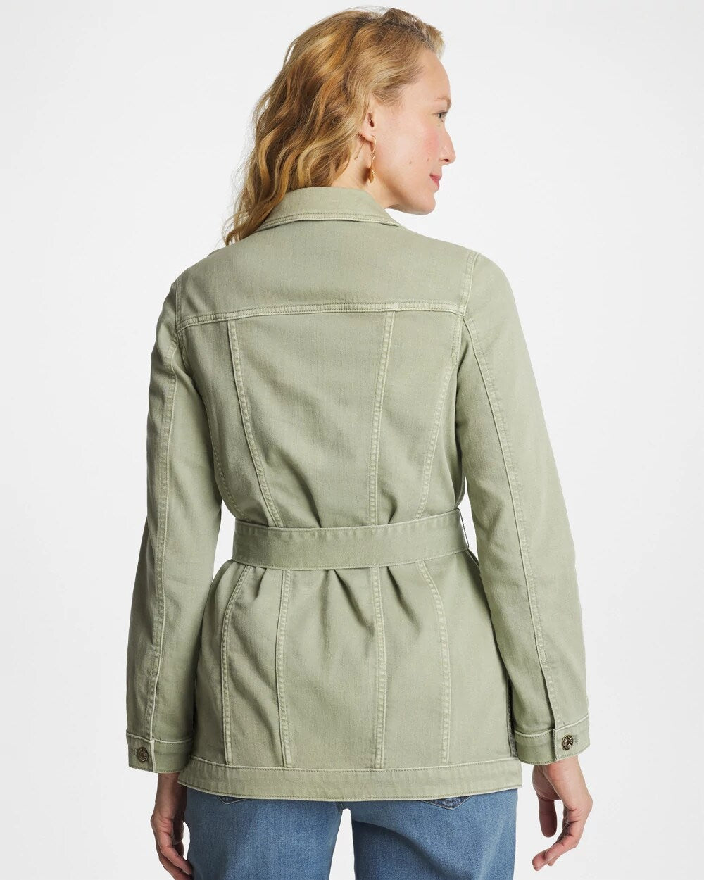 Elongated Belted Denim Jacket