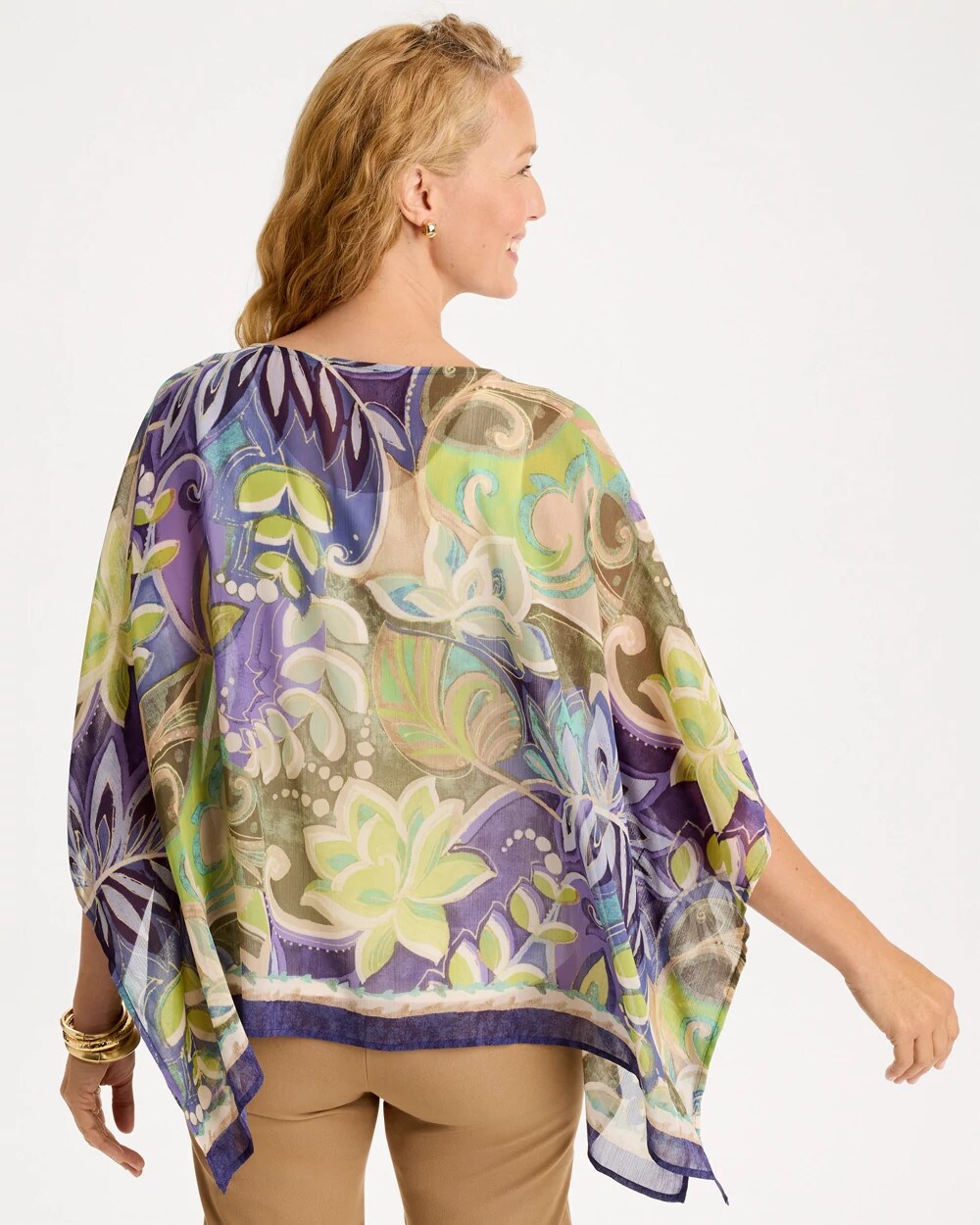 Garden Melody Printed Poncho