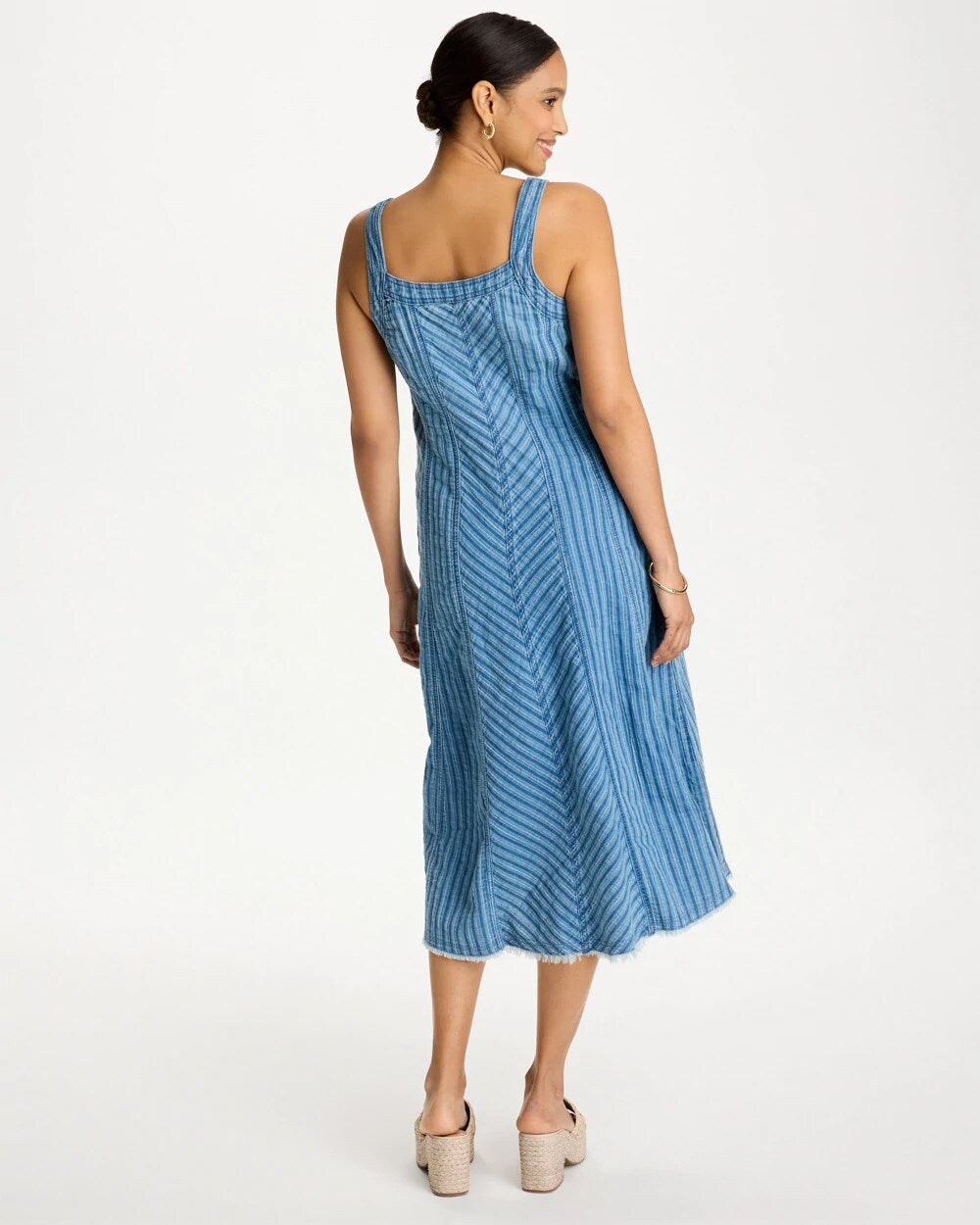Striped Gauze Denim Dress