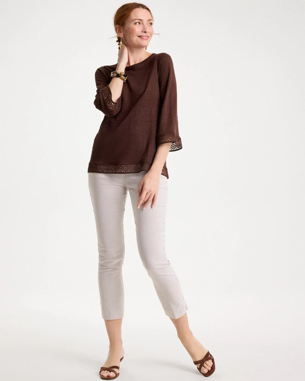 Linen Crochet Lace Tee
