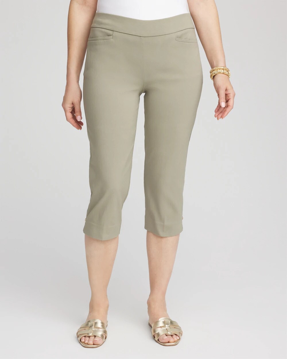 Brigitte Slim Rivet Pull-On Capri Pant