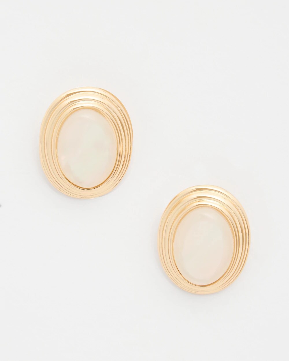 Neutral Cab Clip-On Earrings