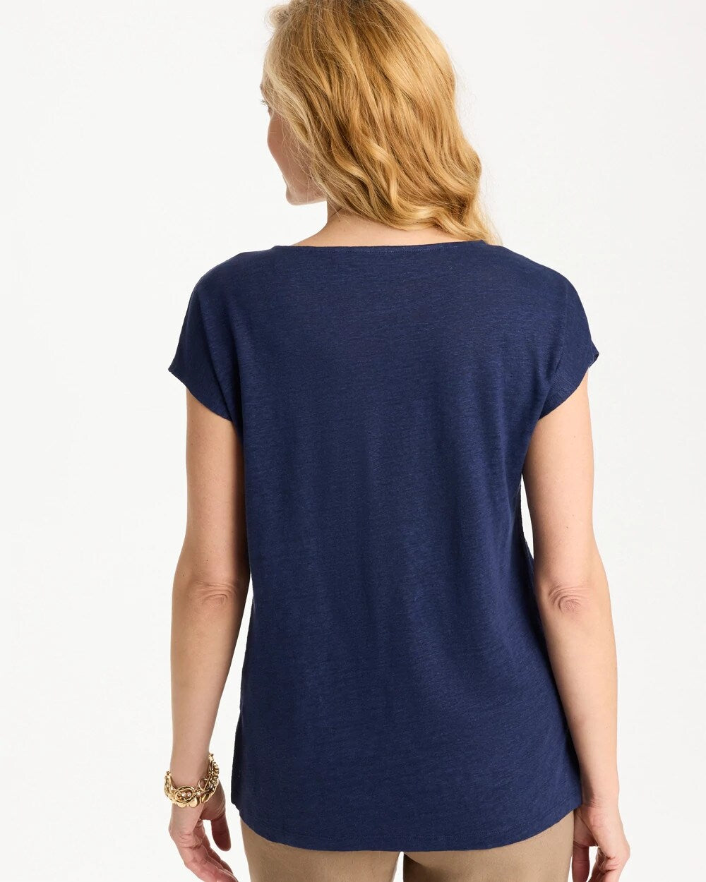Embroidered Linen Dolman Tee