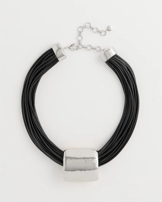 Short Reversible Pendant Corded Necklace