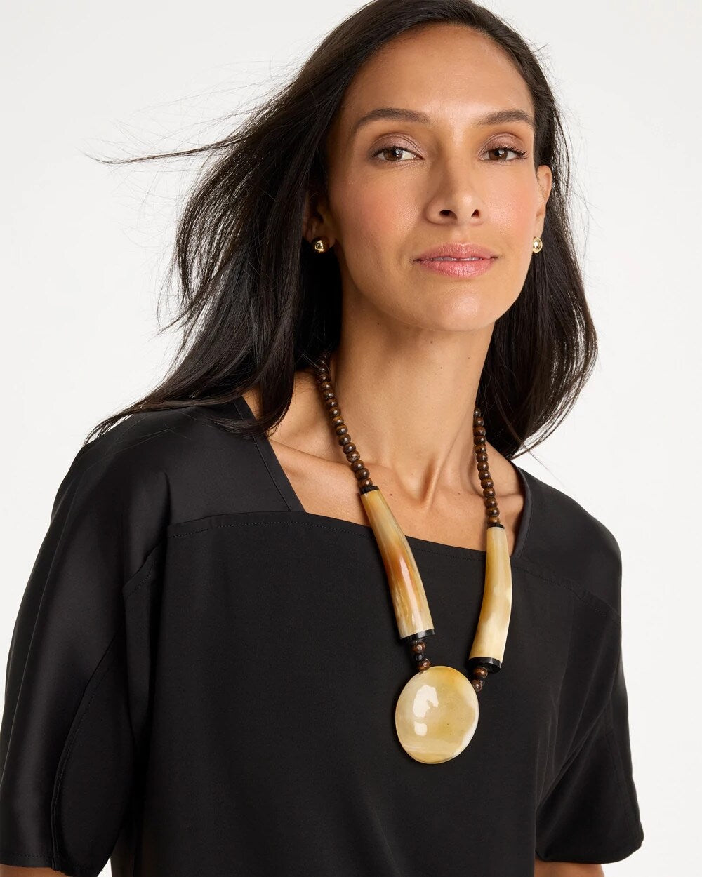 Chico's Originals Genuine Horn Pendant Necklace