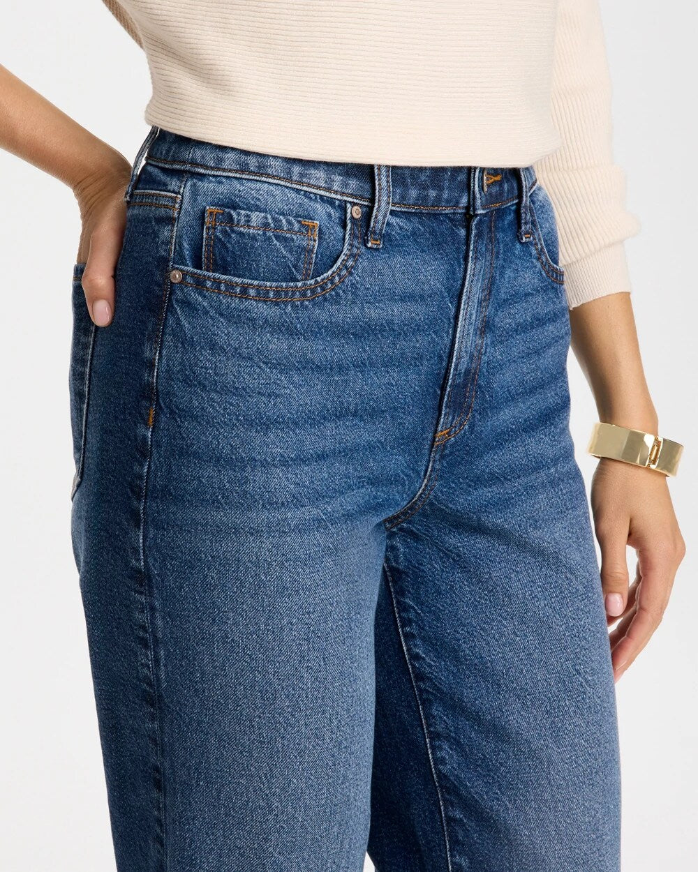 Vintage Chic High-Rise Barrel Jeans