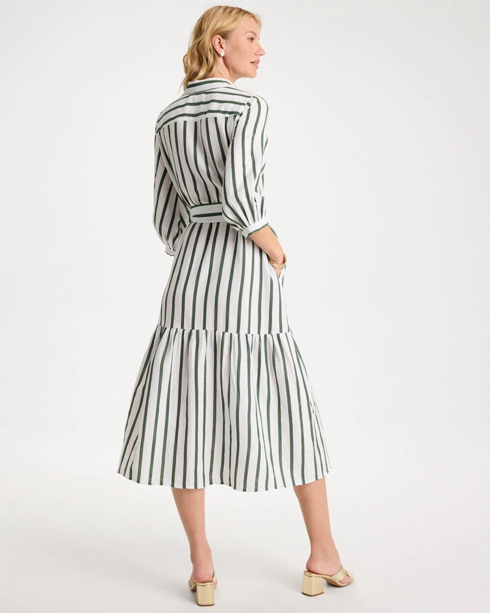 Striped Cotton-Gauze Shirtdress