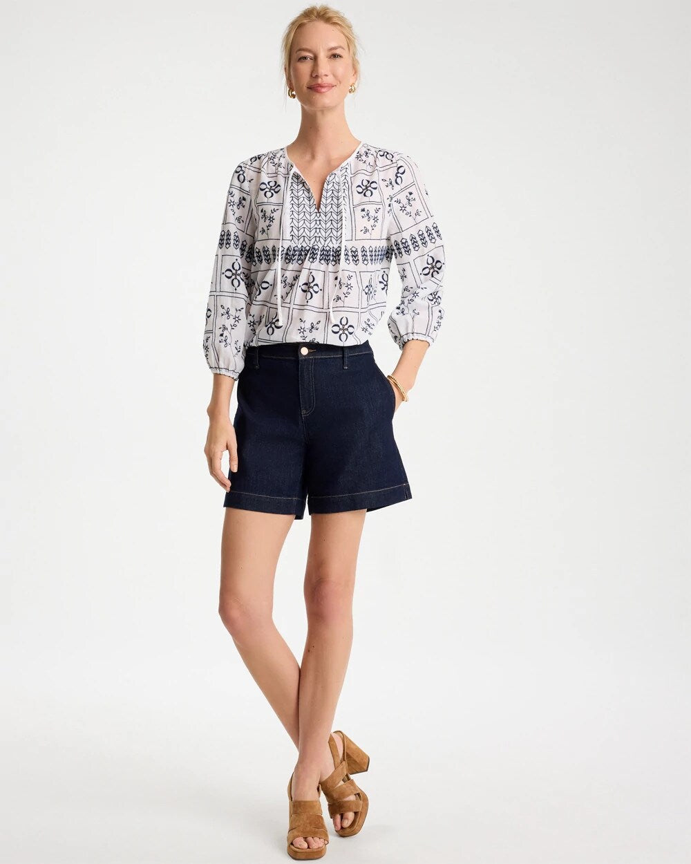 Embroidered Cotton Voile Blouse