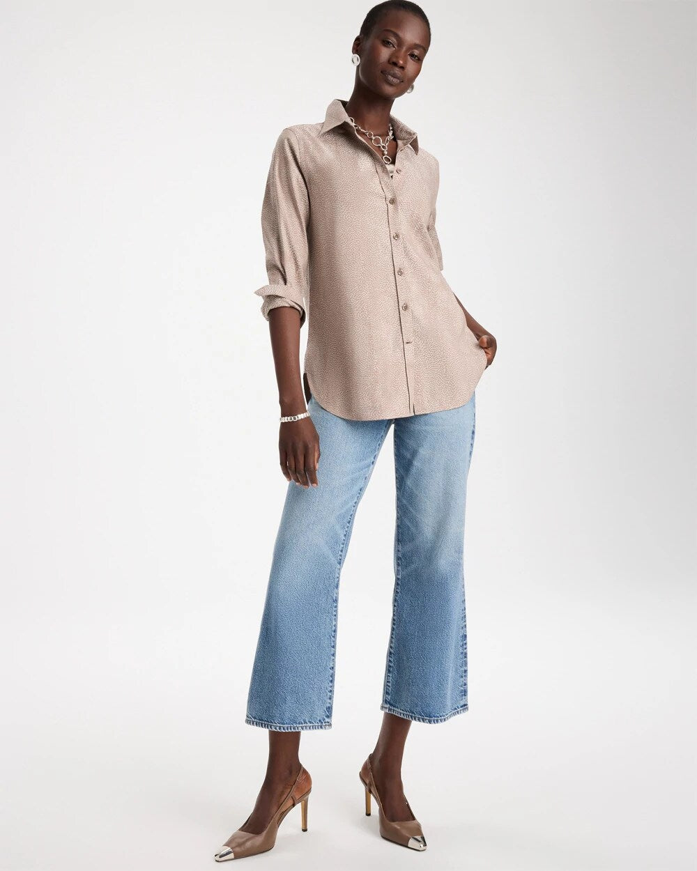 No Iron Stretch Animal Jacquard Shirt