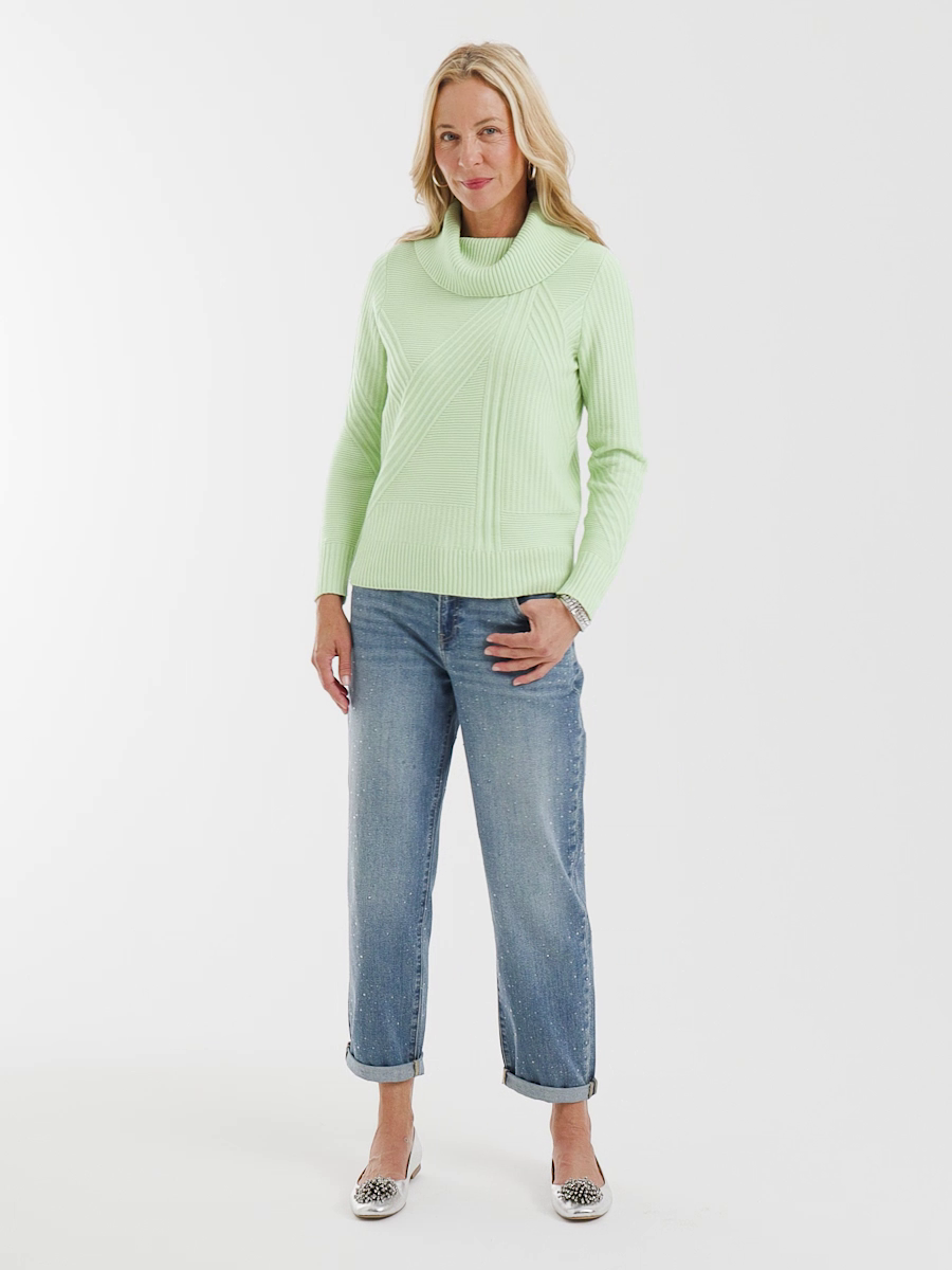 Ribbed Cowlneck Sweater
