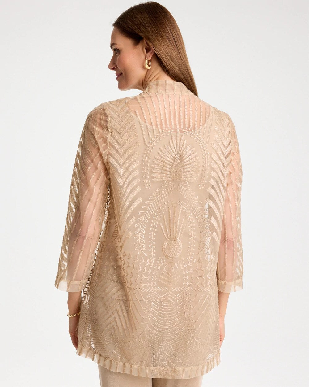 Travelers Sheer Embroidered Cardigan