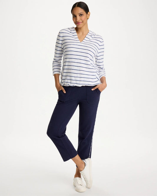 Zenergy Cotton Terry Striped Crop Pants