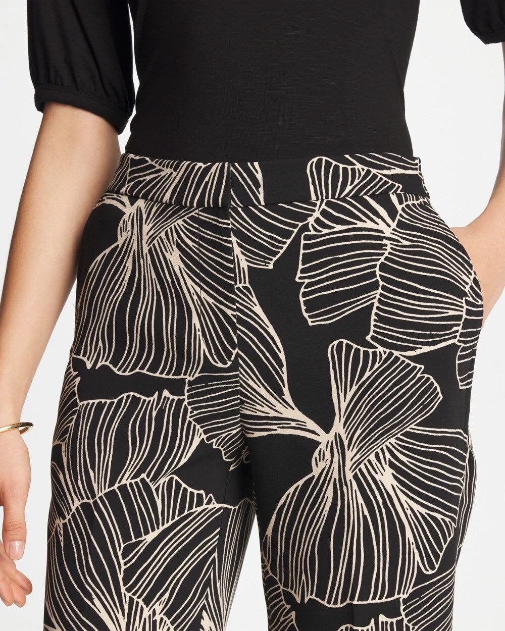 Ginkgo Crepe Tapered Ankle Pants