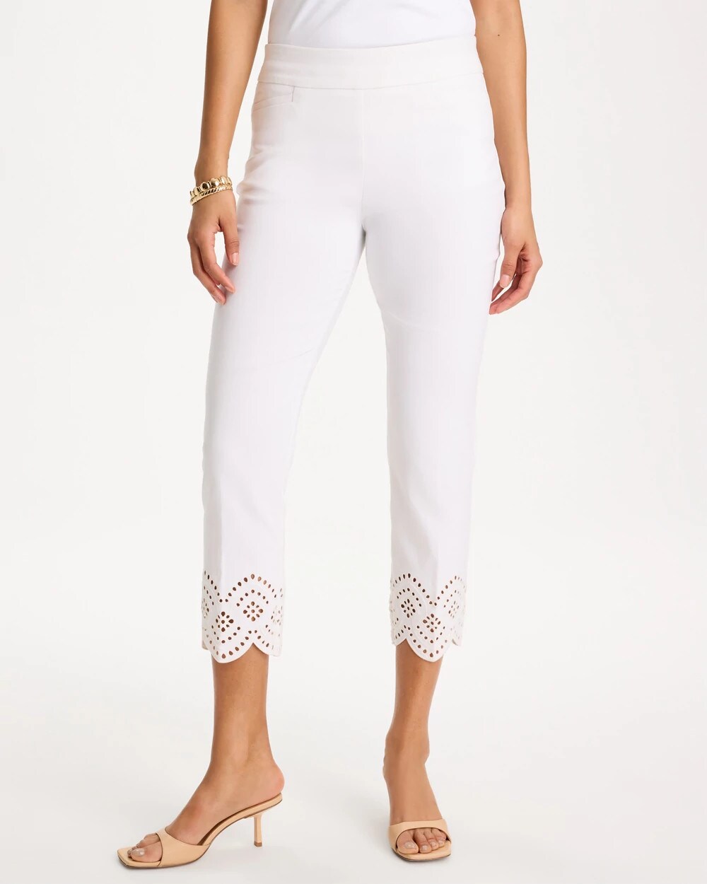 Brigitte Slim Scalloped Ankle Pants