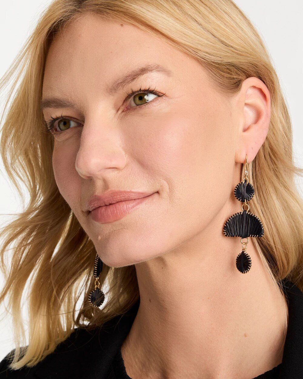 Tiered Raffia Drop Earrings