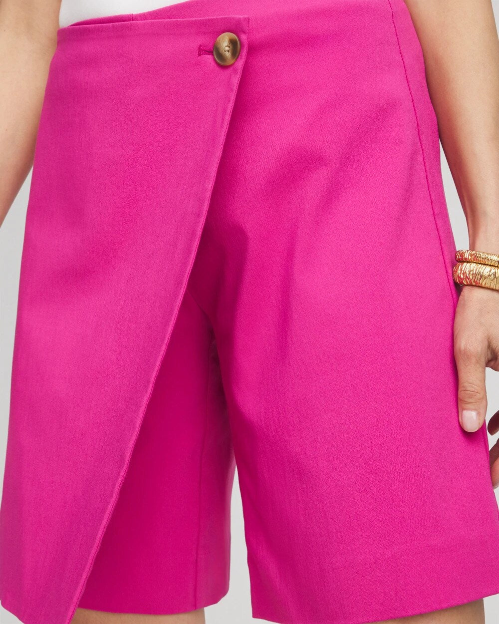 Brigitte Pull-On Asymmetrical Wrap Skort