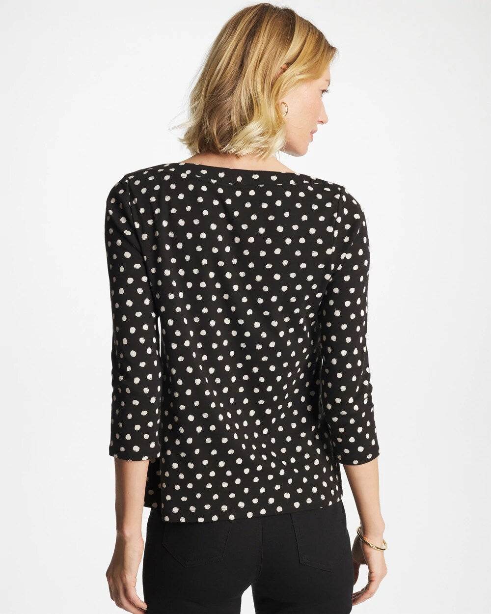 Polka Dot Pima 3/4 Sleeve Tee