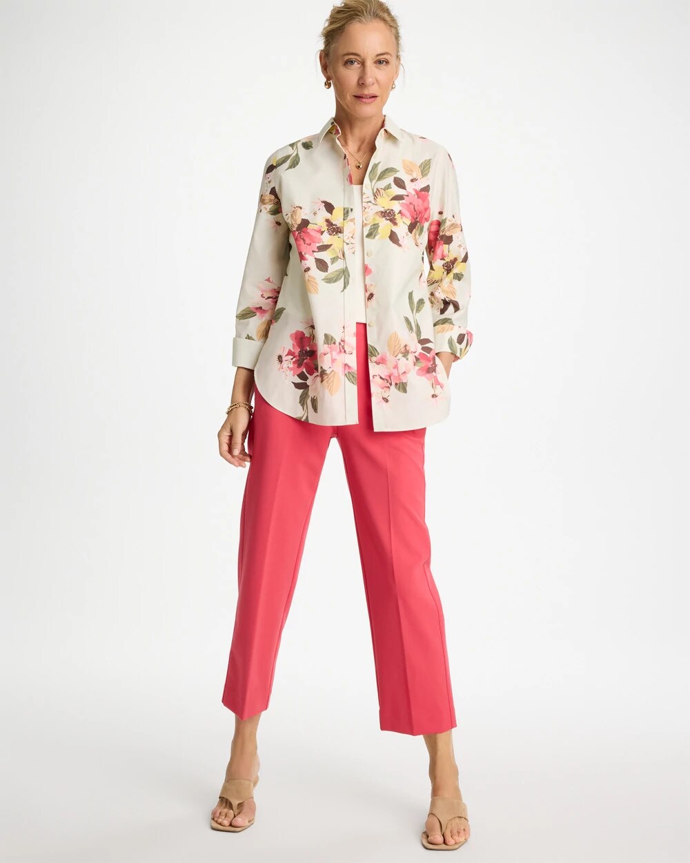 No Iron Printed Stretch Shirt