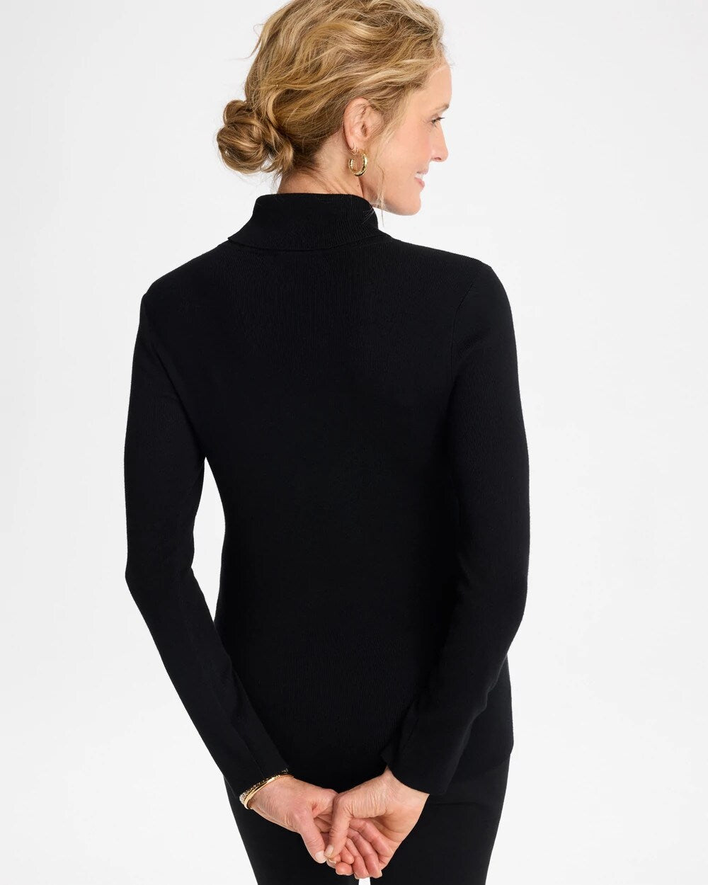 Ella Button Cuff Turtleneck Sweater