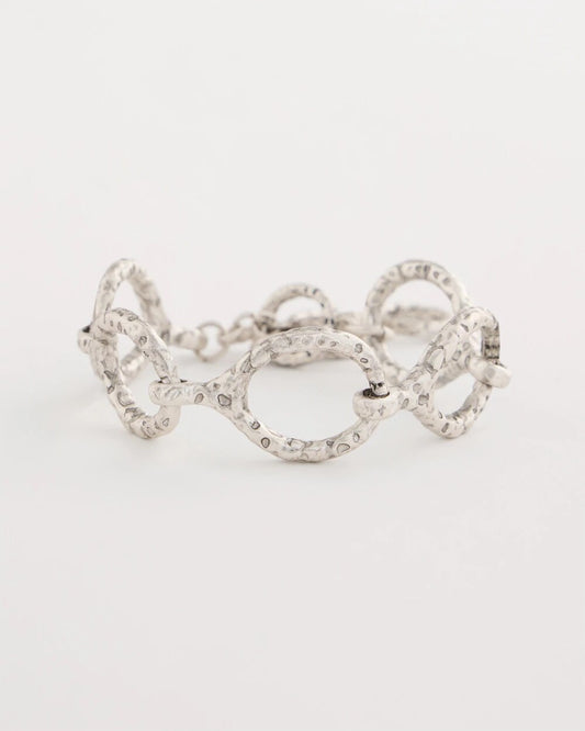Silvertone Open Link Toggle Bracelet