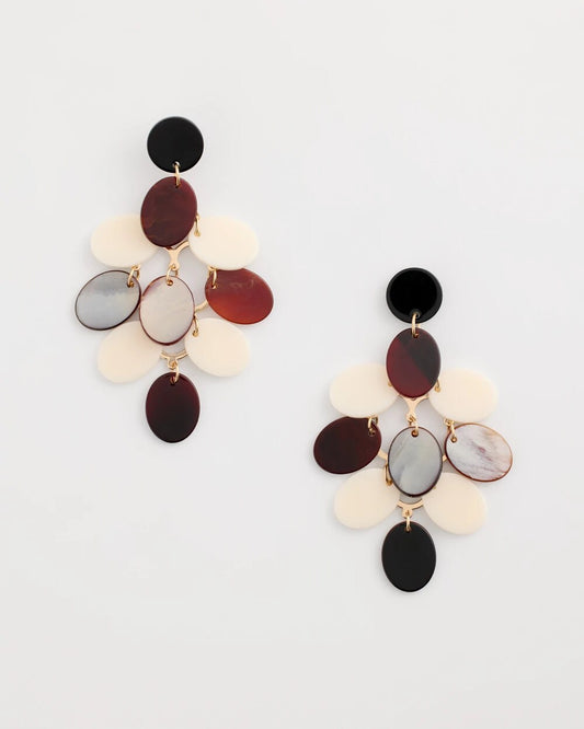 Neutral Resin Chandelier Earrings