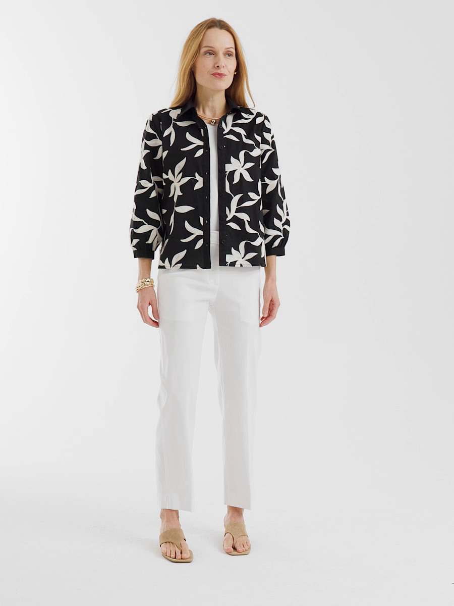 Emme Fly Front Straight Crop Pants