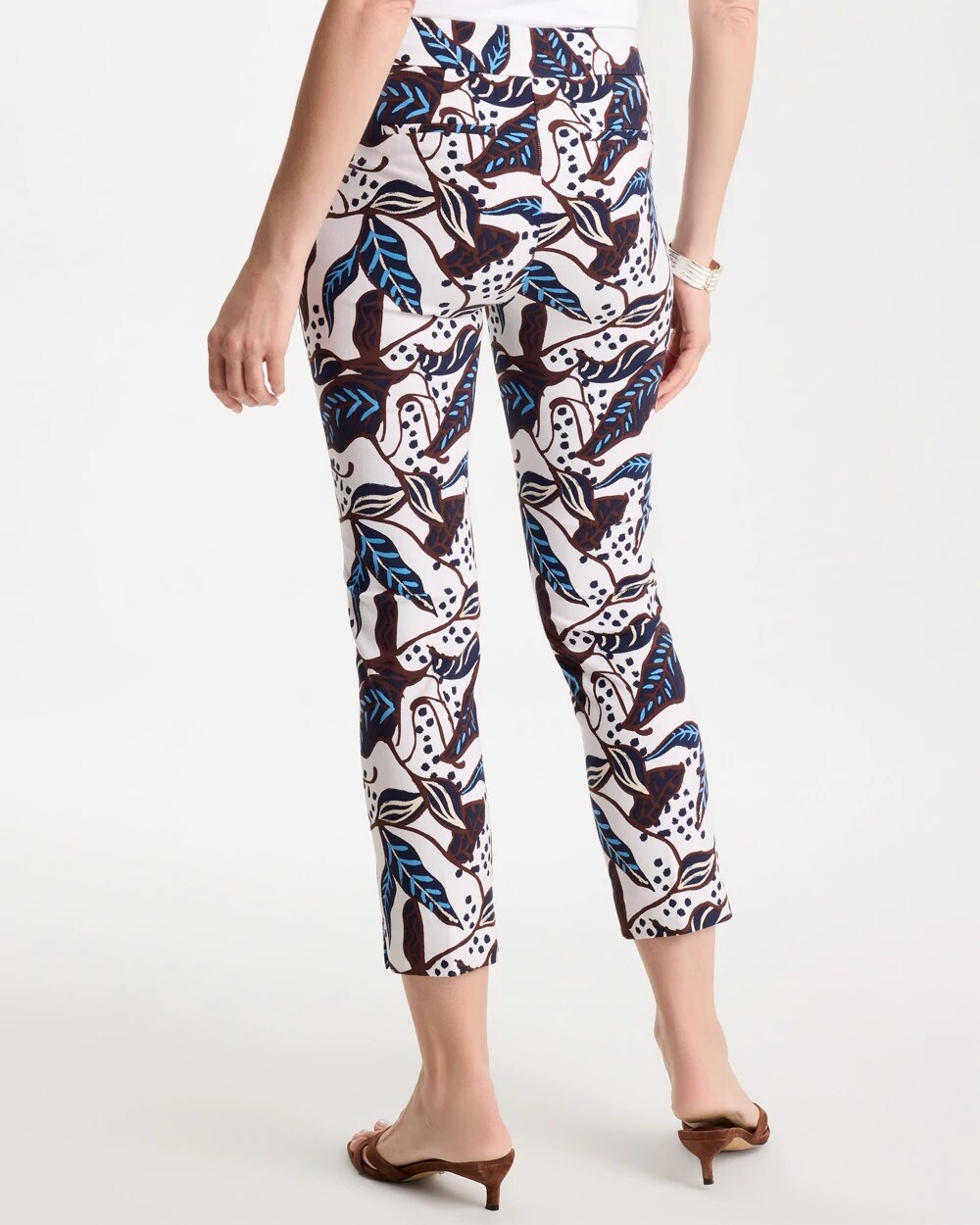 Forest Print Brigitte Slim Pull-On Crop Pant