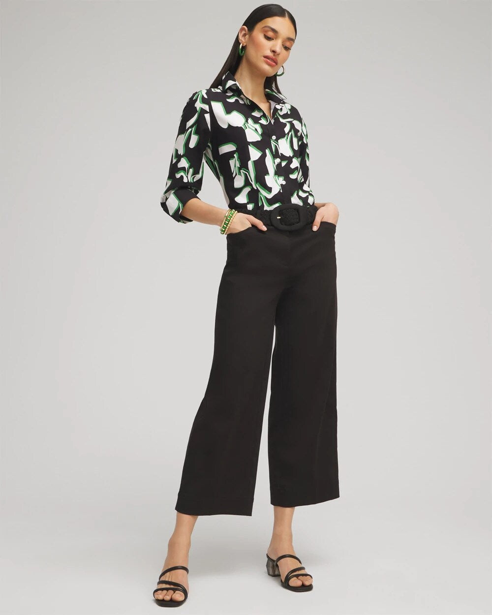 Cotton Sateen Cropped Pants