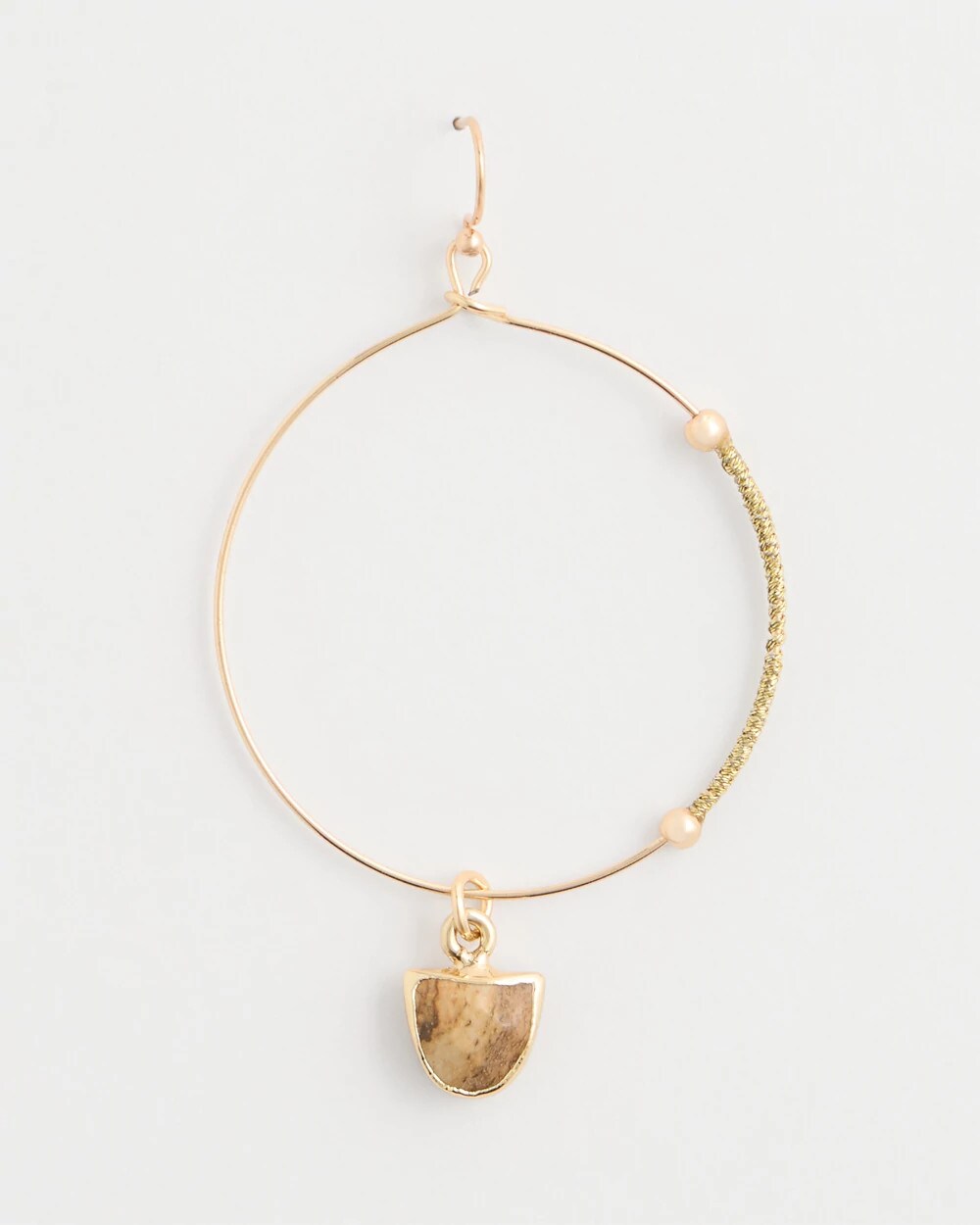 Hoop Jasper Stone Charm Earrings