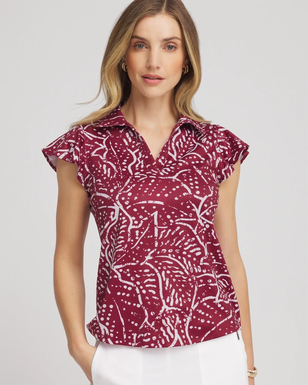 Zenergy UPF Printed Polo Top
