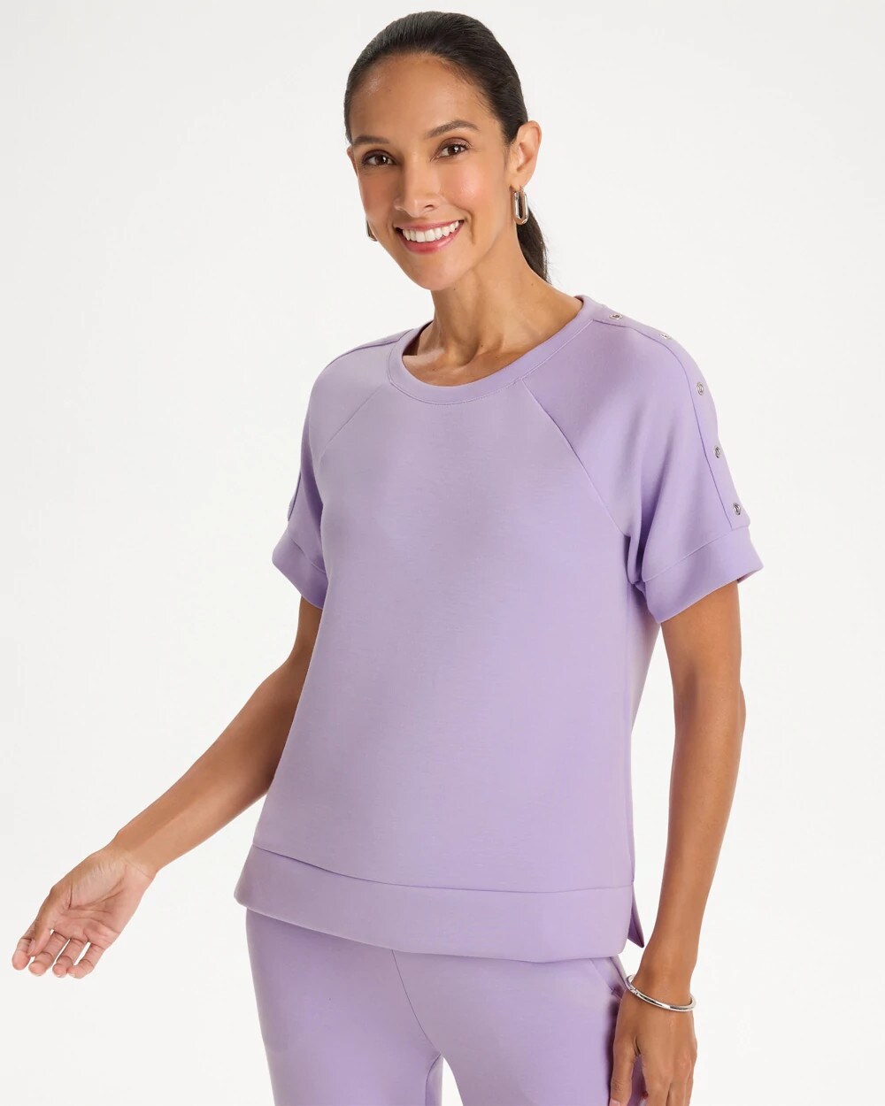 Zenergy Soft Short-Sleeve Grommet Top