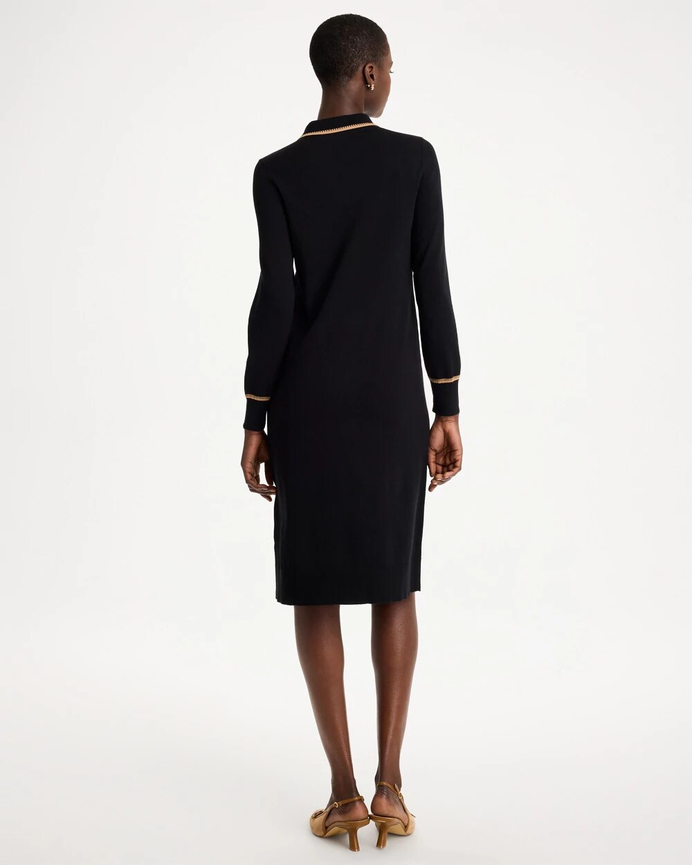 Whipstitch Knit Sweater Dress