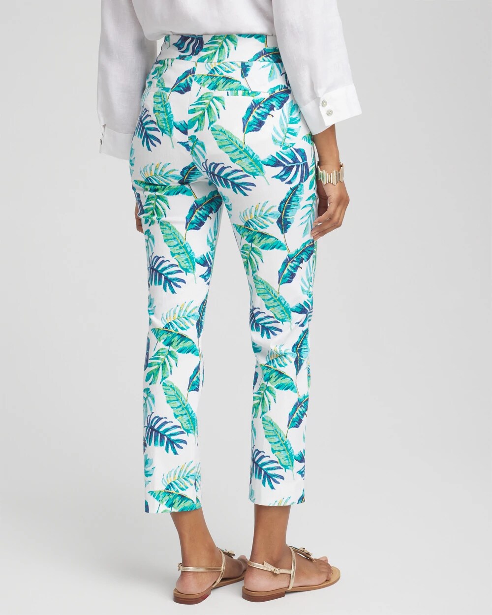 Brigitte Tropical Pull-On Cropped Pants