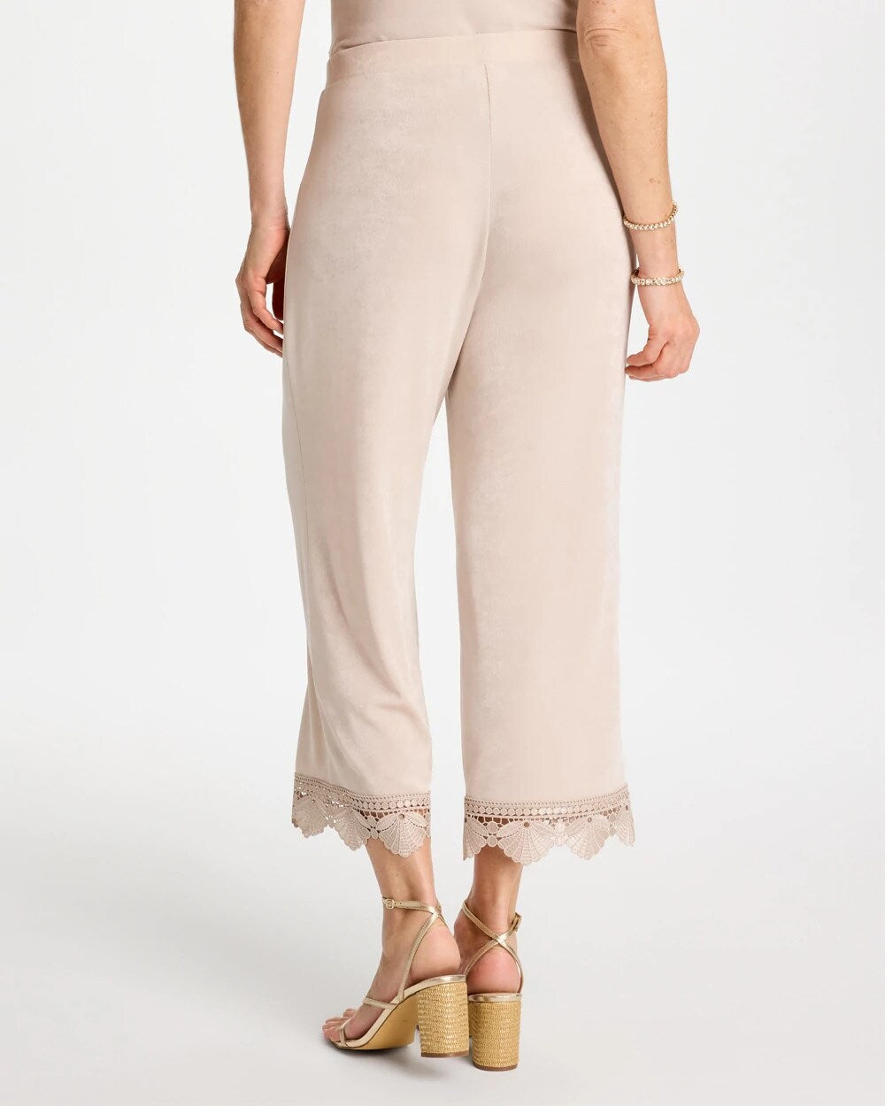 Travelers Lace Trim Cropped Pants