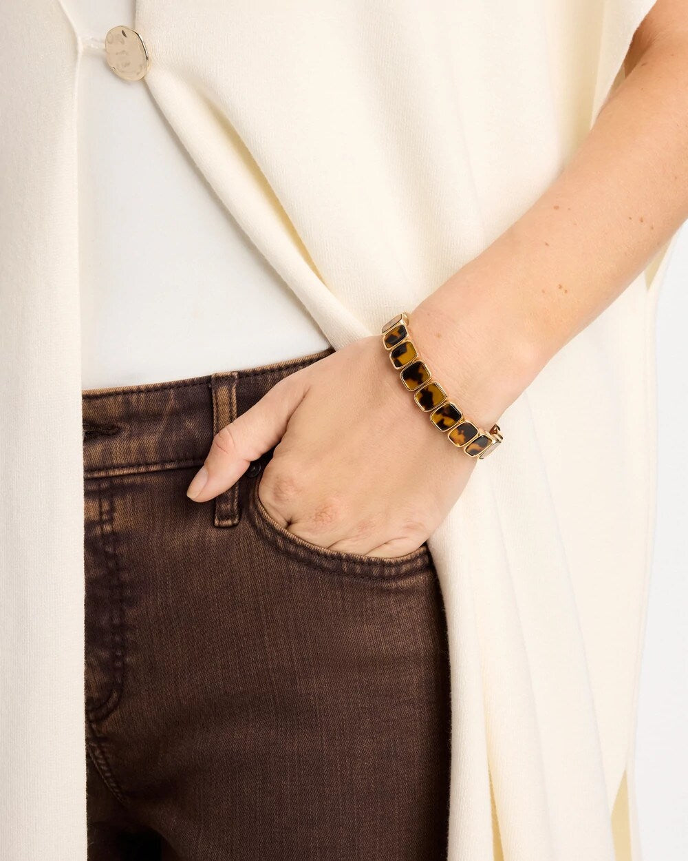 Tortoise Square Stretch Bracelet