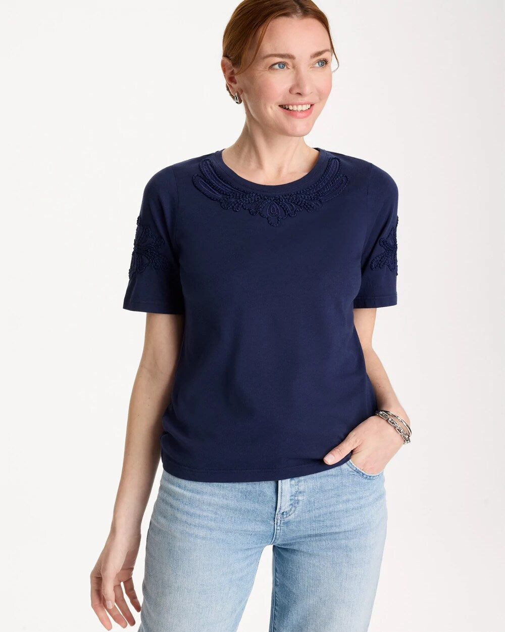 3D Cutwork Knit Tee