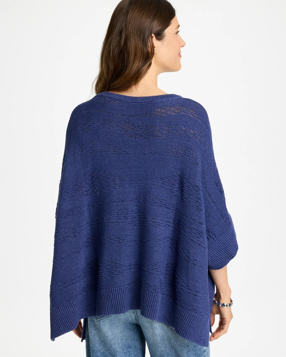 Cotton-Blend Sweater Poncho