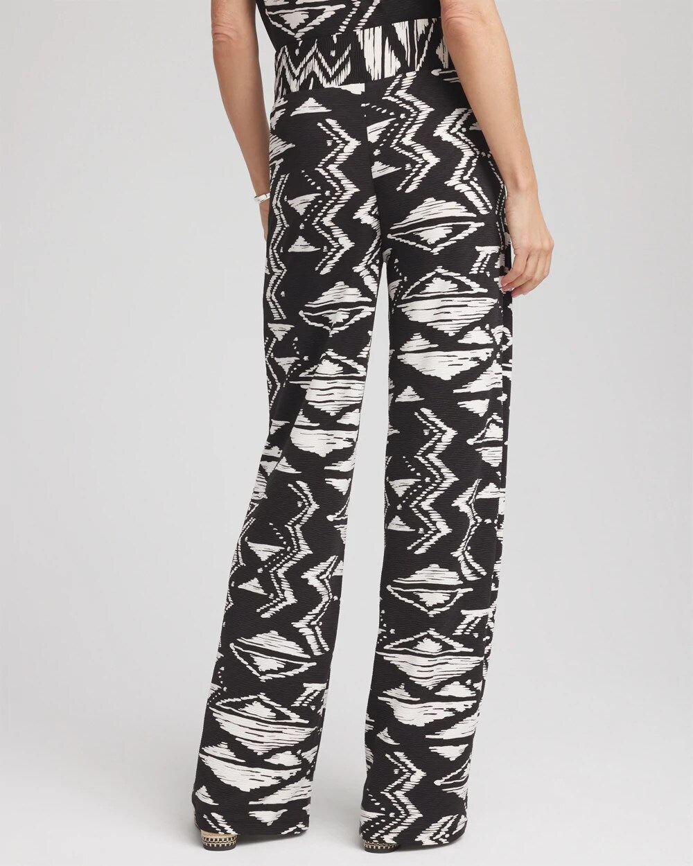 Travelers Crinkled Knit Wide-Leg Pants