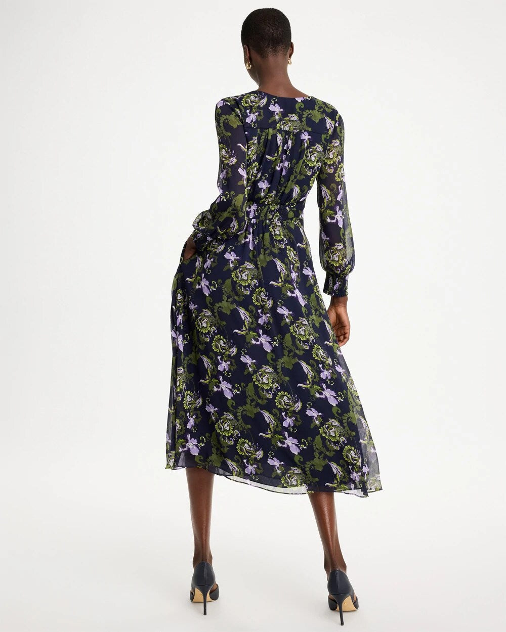 Crinkle Chiffon Surplice Maxi Dress